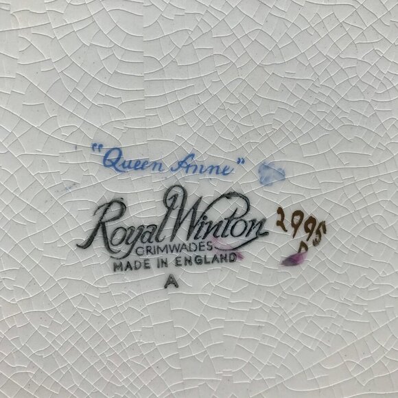 Vintage Royal Winton Floral Stitch Serving Cake Plate | Grimwades Queen Anne - Picture 3 of 3